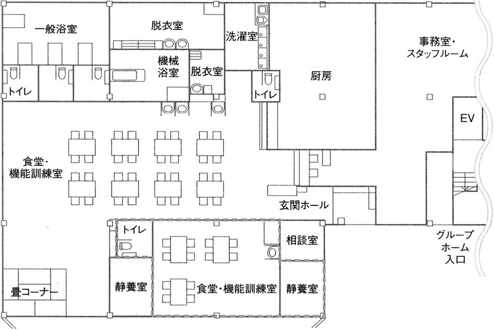 ケアセンターつどい大杉 見取り図