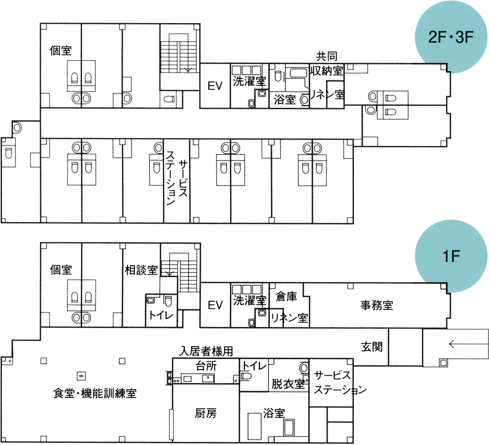 ケアタウンつどい大沢 見取り図