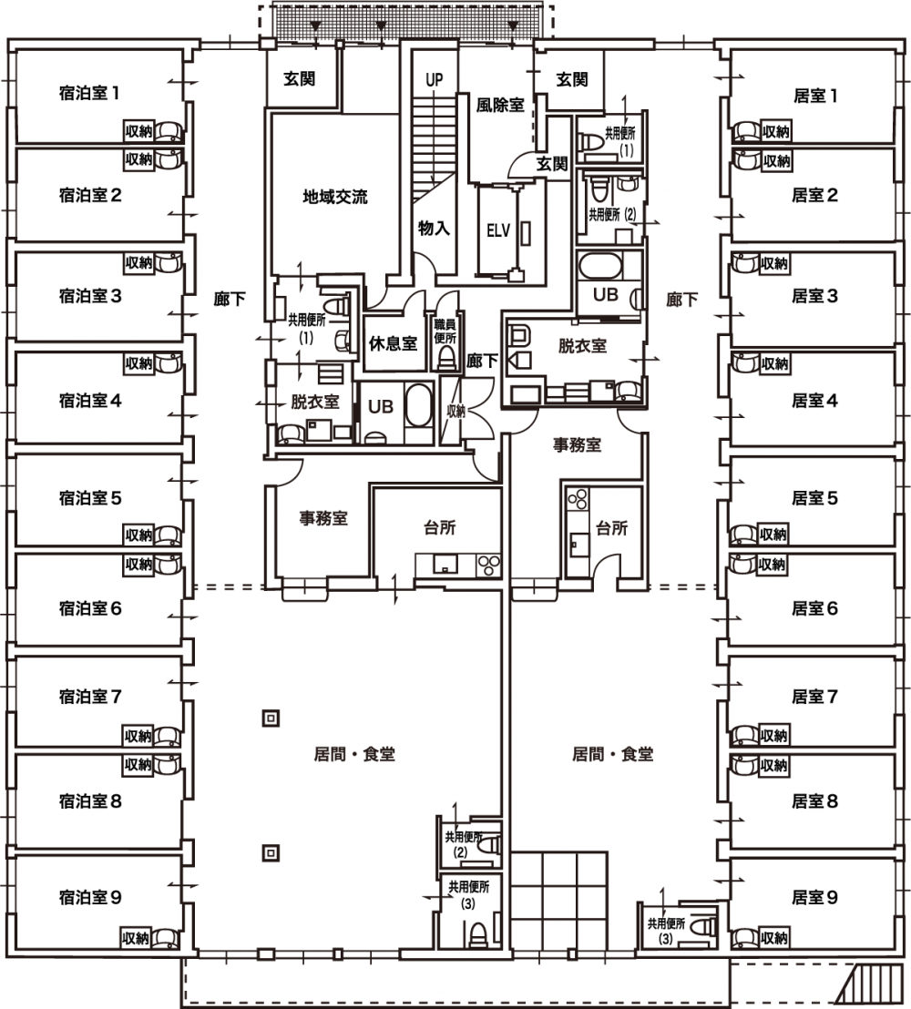 小規模多機能 つどい桜木 見取り図
