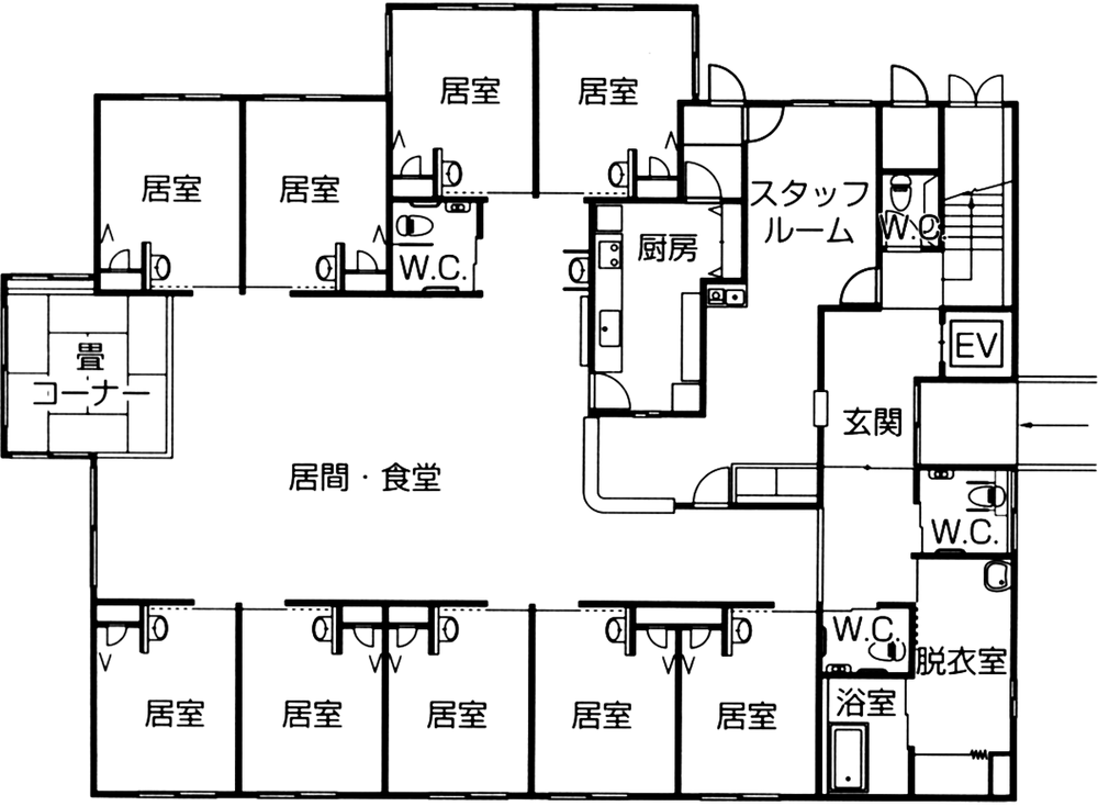 グループホームつどい『柳内家』　見取り図