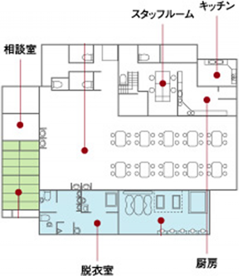 ケアセンターつどいしのぶ台　見取り図